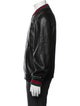 Gucci Web Accent Lamb Leather Bomber Jacket