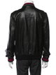 Gucci Web Accent Lamb Leather Bomber Jacket