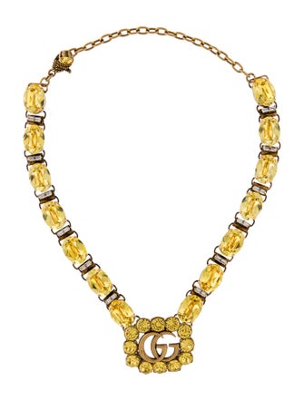 Gucci Double G Crystal Collar Necklace