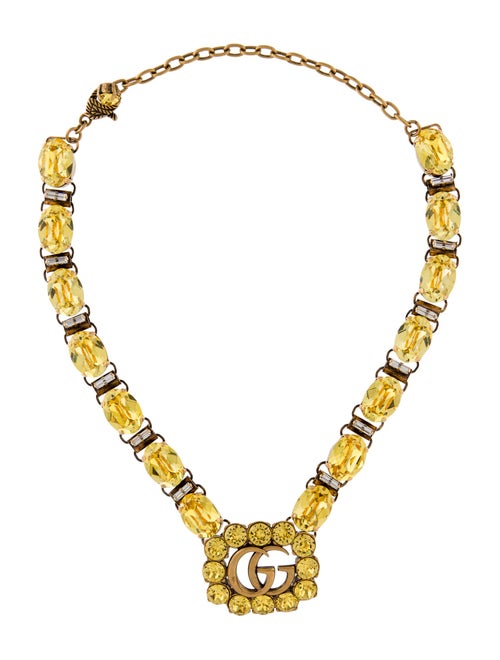 Gucci Double G Crystal Collar Necklace