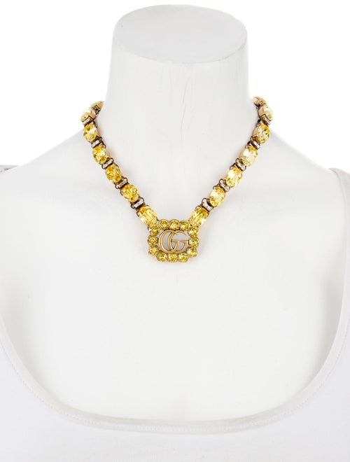 Gucci Double G Crystal Collar Necklace