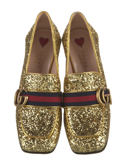 Gucci Double G Logo Glitter Pumps