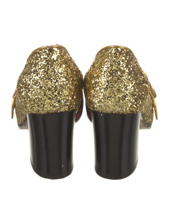 Gucci Double G Logo Glitter Pumps