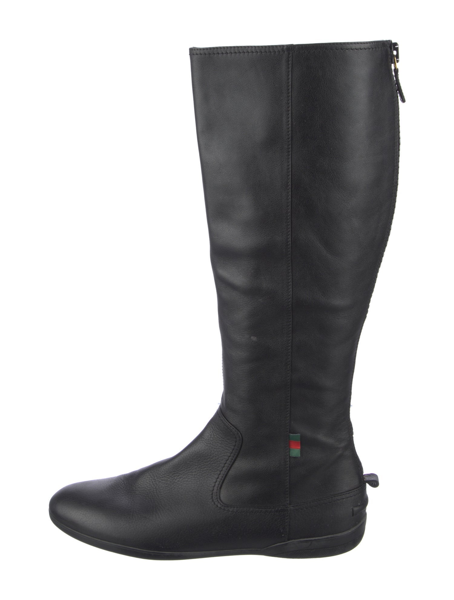 Gucci Web Accent Leather Boots