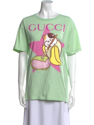Gucci Tops Graphic Print Crew Neck T-Shirt M