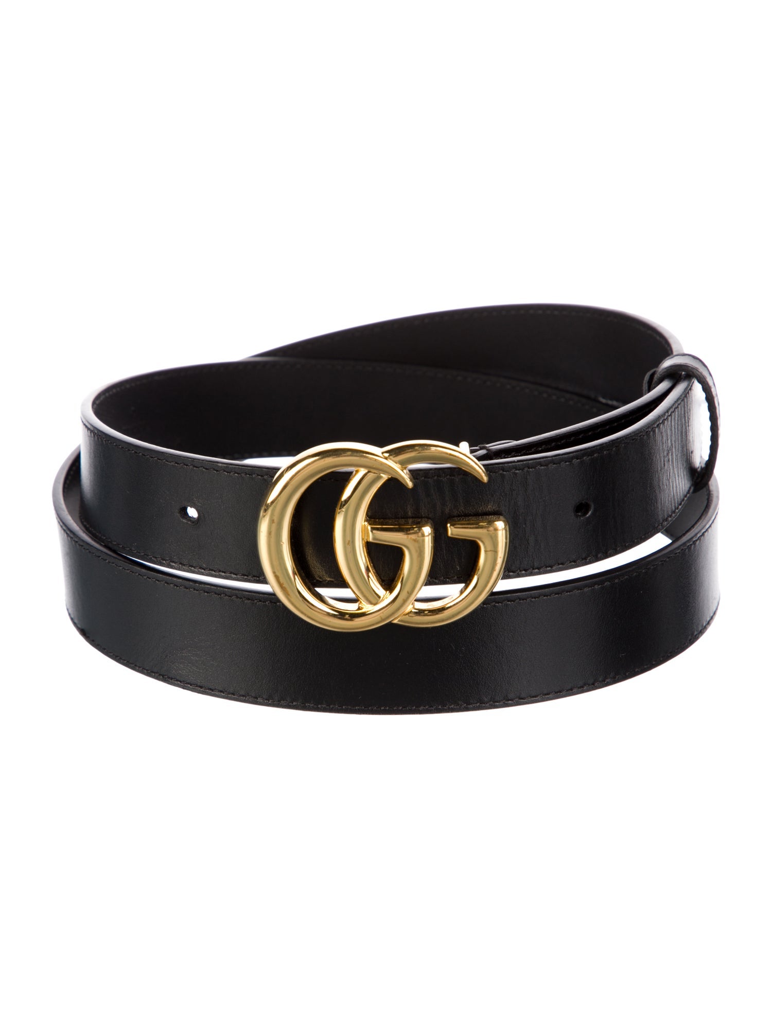 Gucci Double G Logo Leather Belt