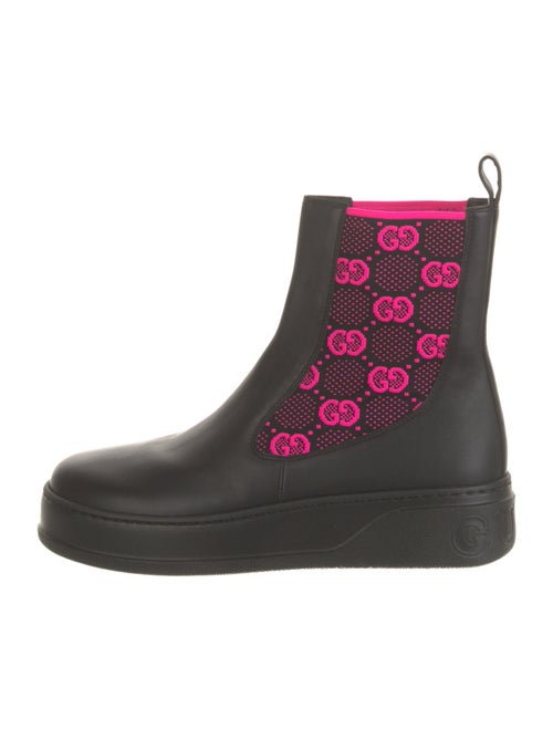 Gucci Leather Printed Chelsea Boots