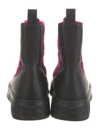 Gucci Leather Printed Chelsea Boots