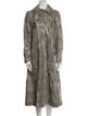 Gucci 2020 Gucci Fringe Trim Python Print Leather Coat Trench Coat