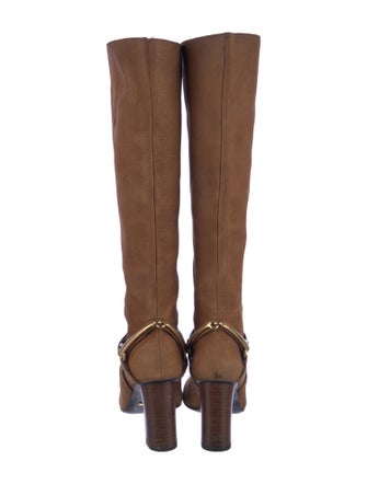 Gucci Horsebit Accent Leather Riding Boots