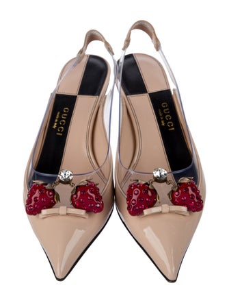 Gucci Patent Leather Slingback Pumps