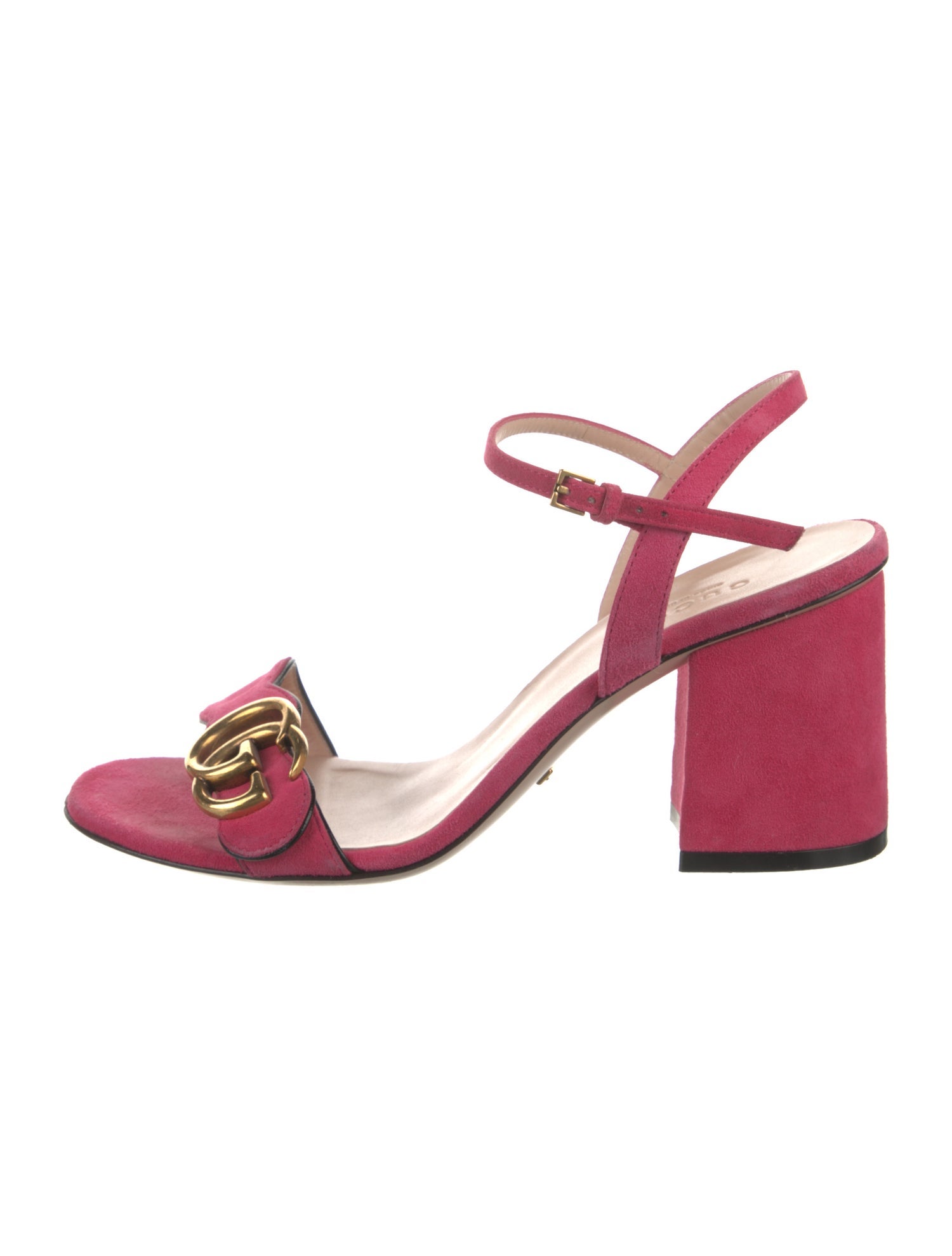 Gucci Double G Logo Suede Sandals