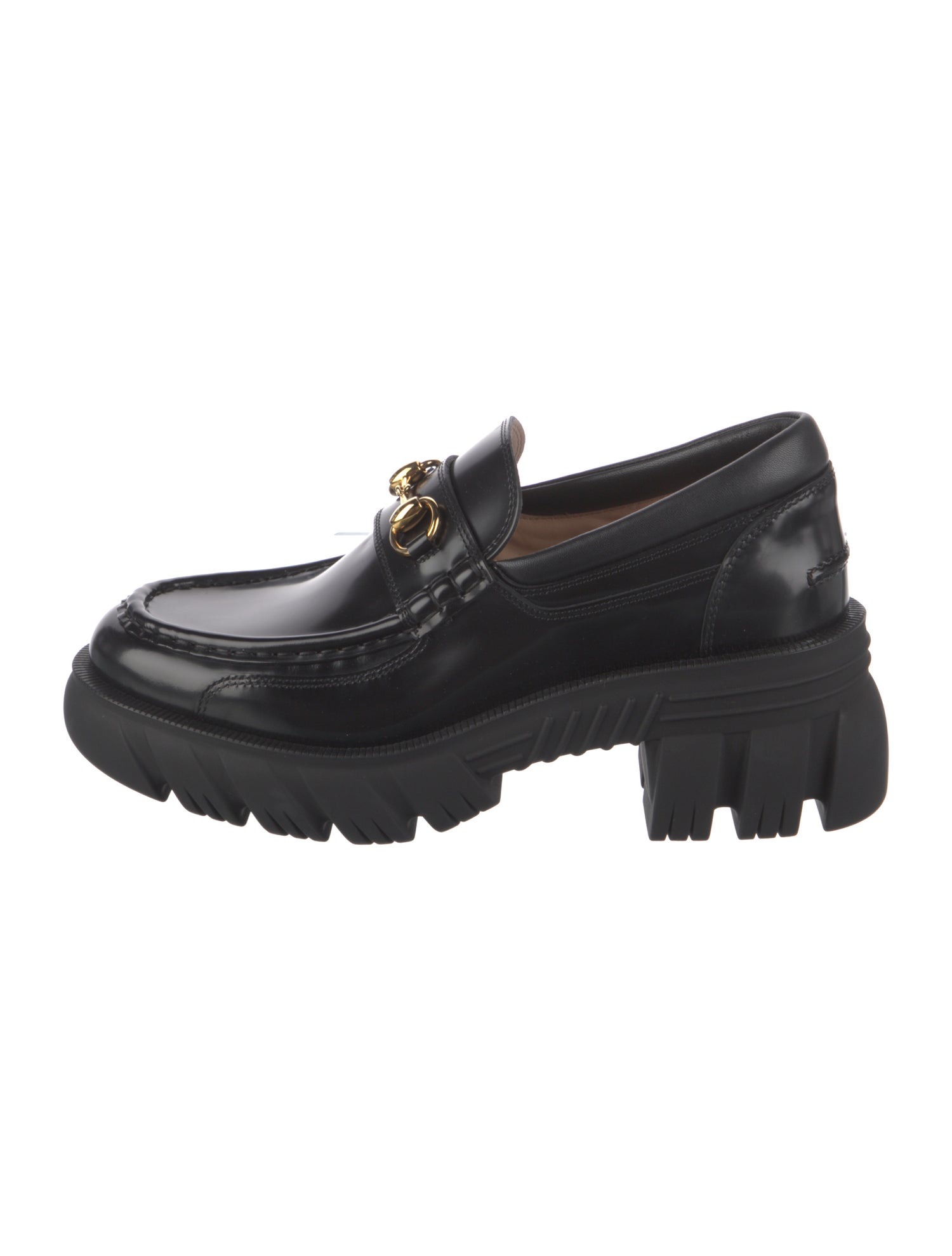 Gucci Horsebit Accent Leather Mary Jane Flats