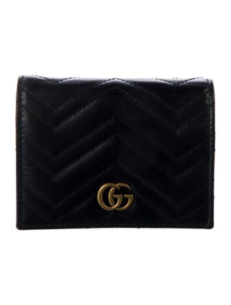 Gucci GG Marmont Card Case Leather Compact Double G Logo Wallet