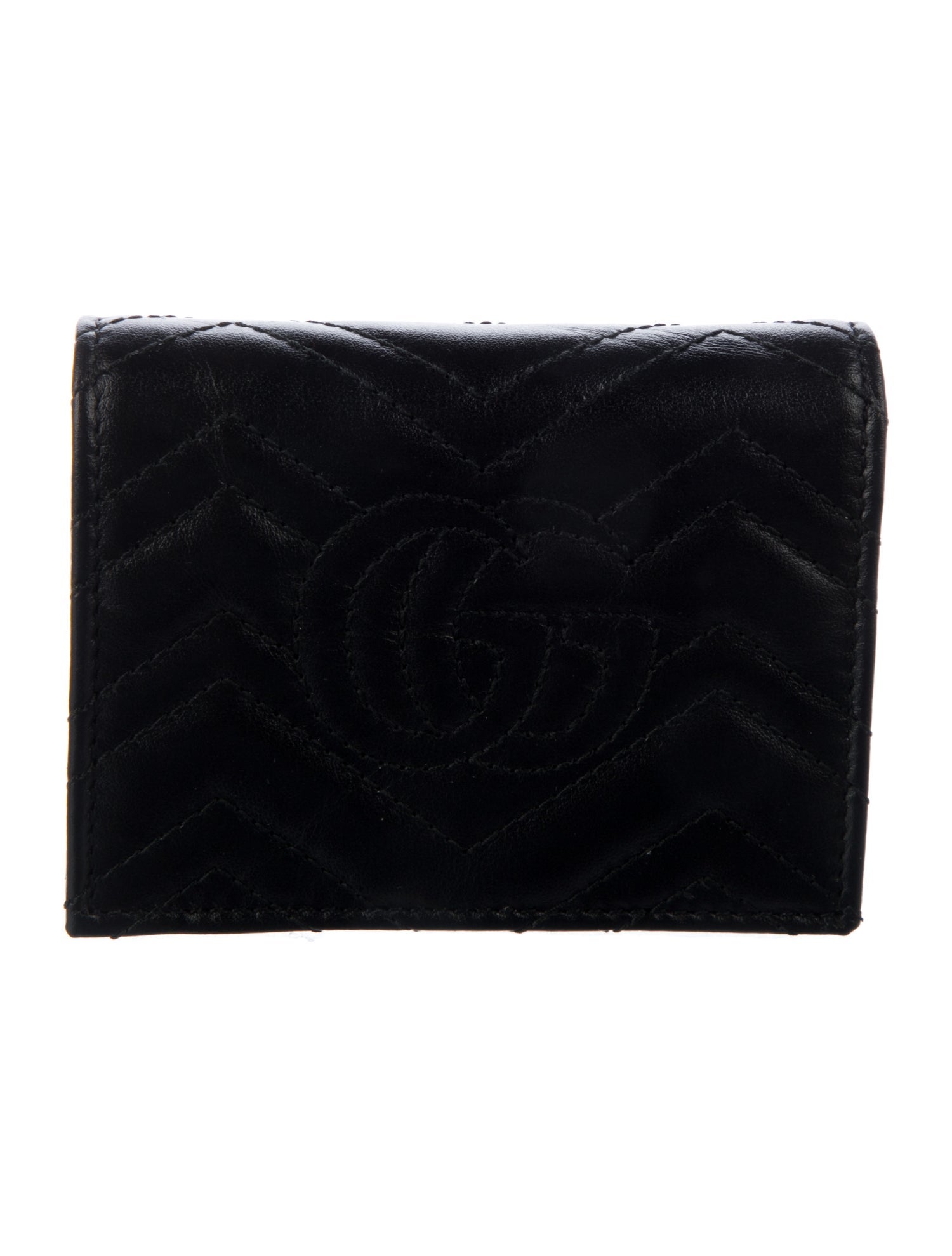 Gucci GG Marmont Card Case Leather Compact Double G Logo Wallet