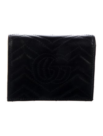 Gucci GG Marmont Card Case Leather Compact Double G Logo Wallet