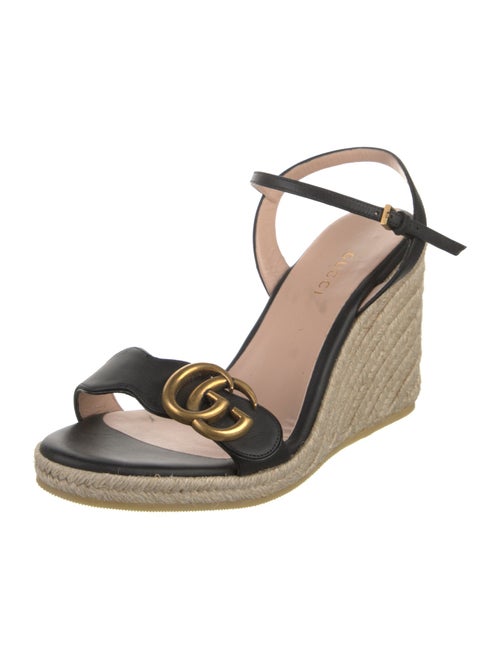 Gucci Double G Logo Leather Espadrilles