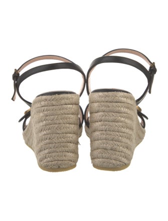 Gucci Double G Logo Leather Espadrilles