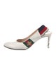 Gucci Web Accent Leather Slingback Pumps