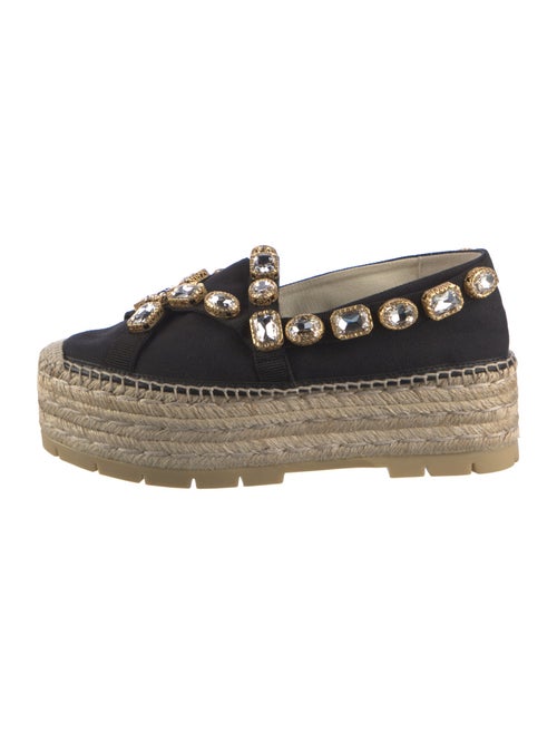Gucci Canvas Crystal Embellishments Espadrilles