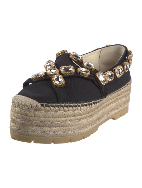 Gucci Canvas Crystal Embellishments Espadrilles