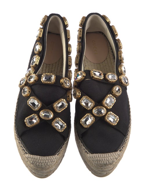Gucci Canvas Crystal Embellishments Espadrilles