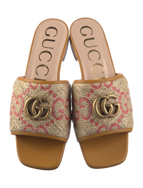 Gucci GG Logo Raffia Slides