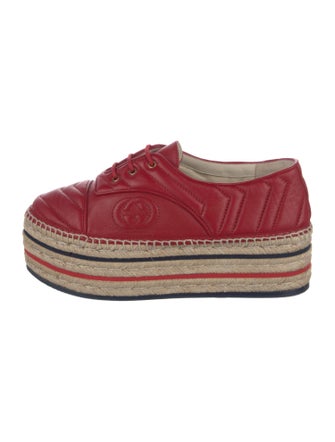 Gucci Interlocking G Logo Leather Espadrille Sneakers