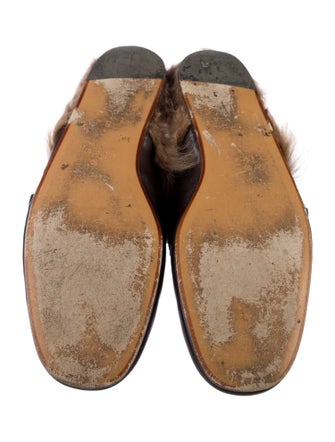 Gucci Web Accent Leather Slippers