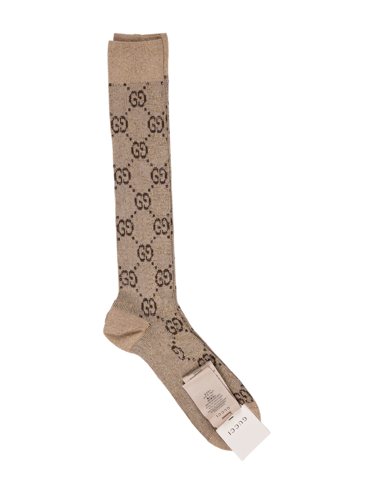 Gucci Neutral Pattern Print Socks Size L w/Tags