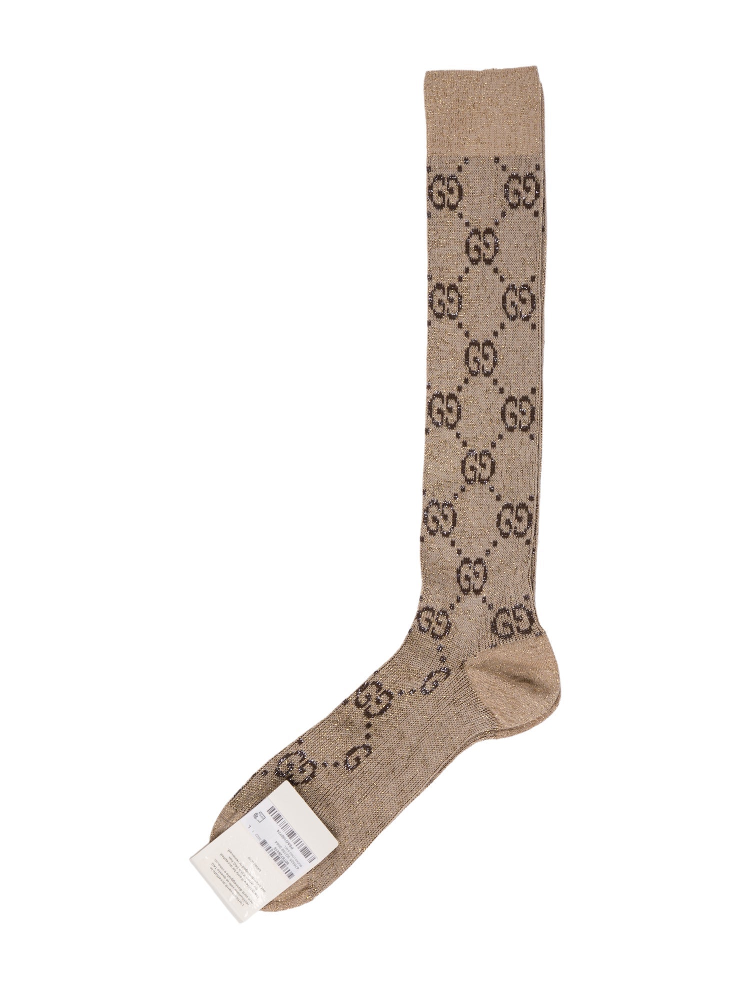 Gucci Neutral Pattern Print Socks Size L w/Tags