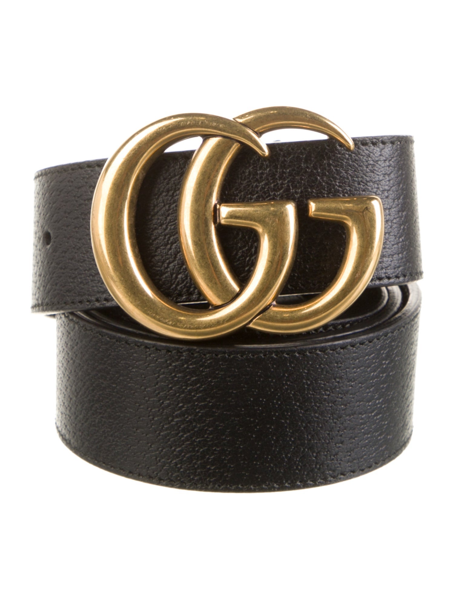 Gucci Double G Logo Leather Belt