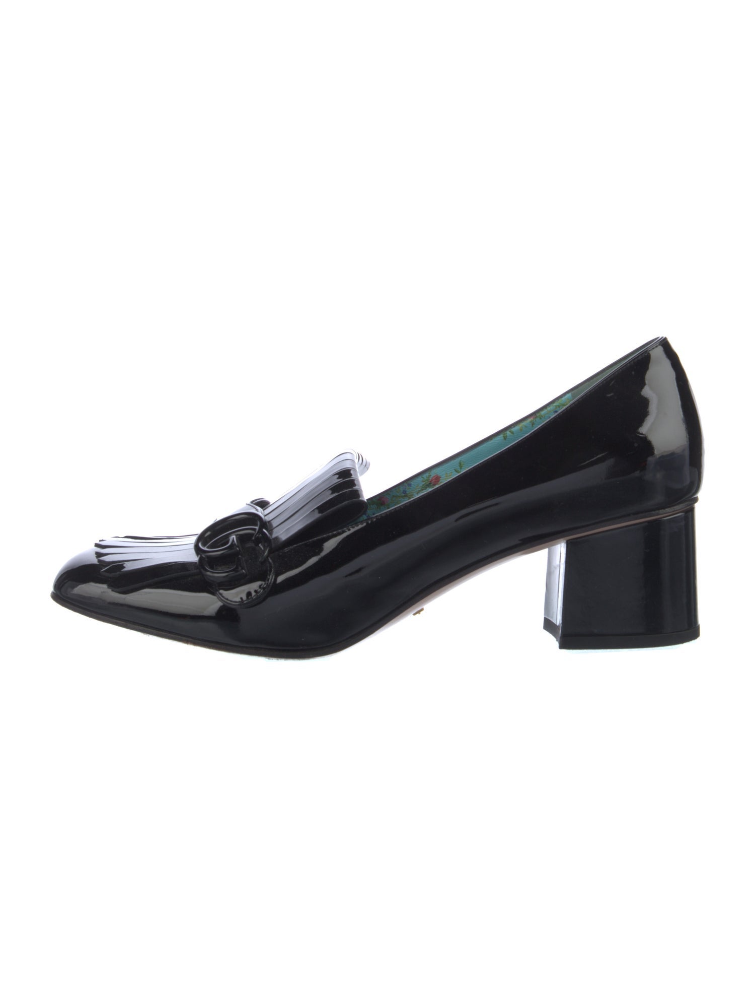 Gucci Double G Logo Patent Leather Pumps