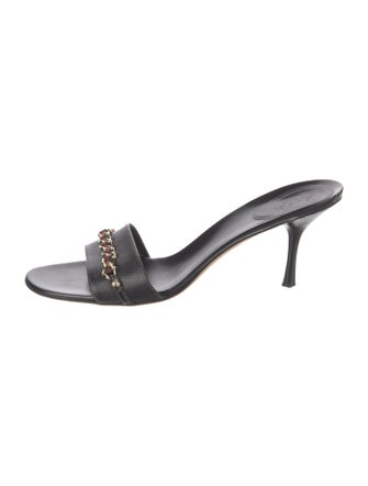 Gucci Web Accent Leather Slides