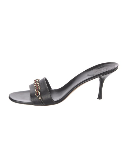 Gucci Web Accent Leather Slides