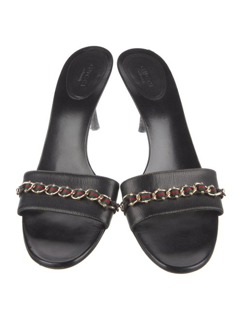 Gucci Web Accent Leather Slides