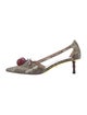Gucci Interlocking G Logo Snakeskin Slingback Pumps