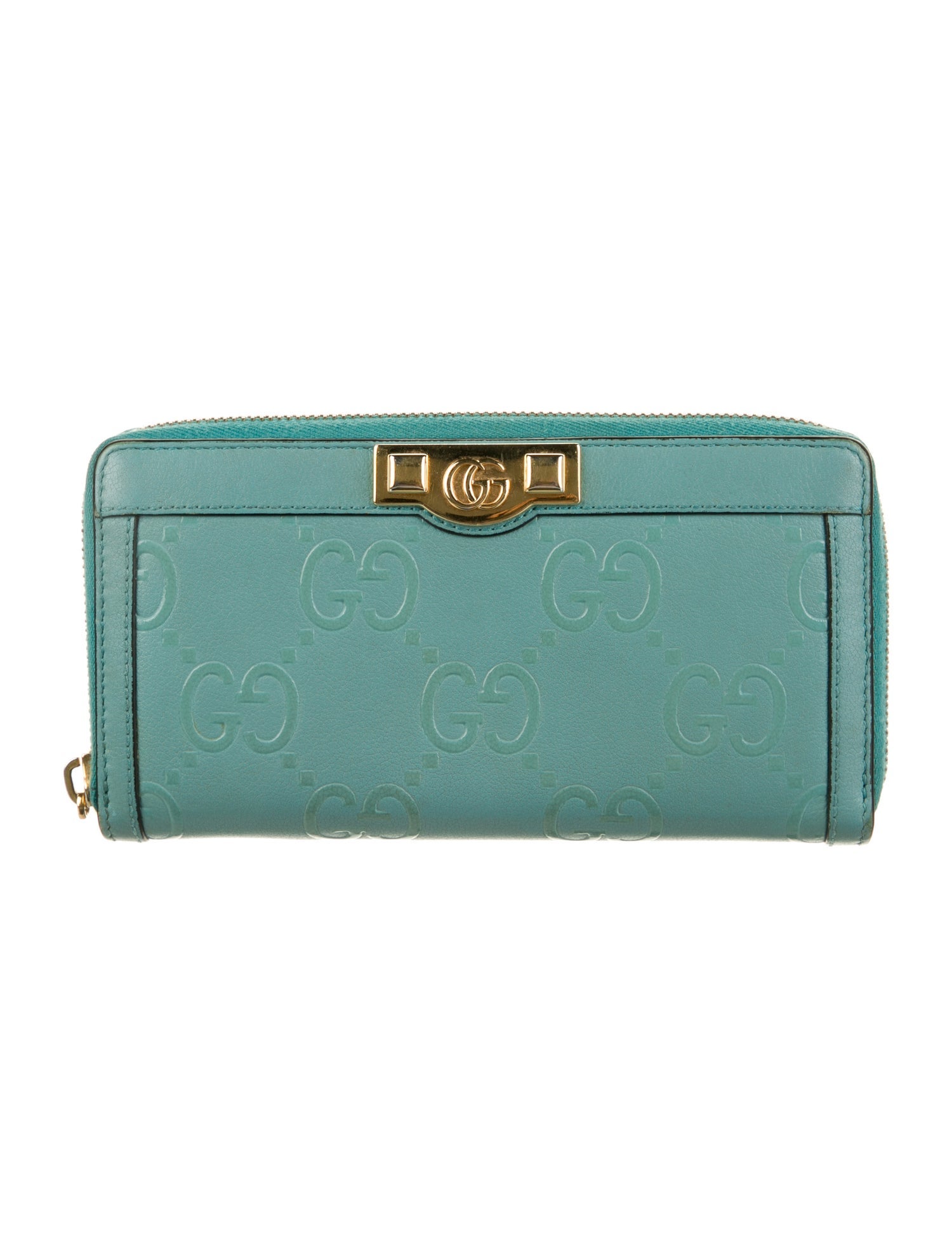 Gucci Double G Logo Leather Continental Wallet