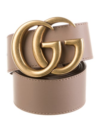 Gucci Double G Logo Leather Belt