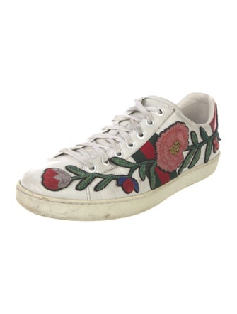 Gucci Web Accent Leather Sneakers