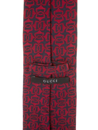 Gucci Red Pattern Silk Tie