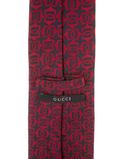 Gucci Red Pattern Silk Tie