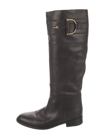 Gucci Hasler Horsebit Accent Leather Riding Boots