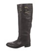 Gucci Hasler Horsebit Accent Leather Riding Boots