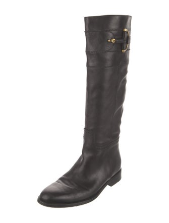 Gucci Hasler Horsebit Accent Leather Riding Boots