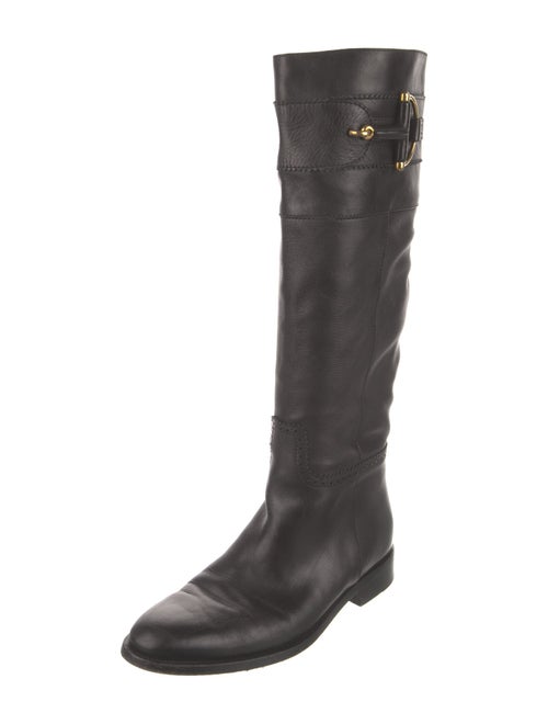 Gucci Hasler Horsebit Accent Leather Riding Boots