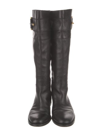 Gucci Hasler Horsebit Accent Leather Riding Boots