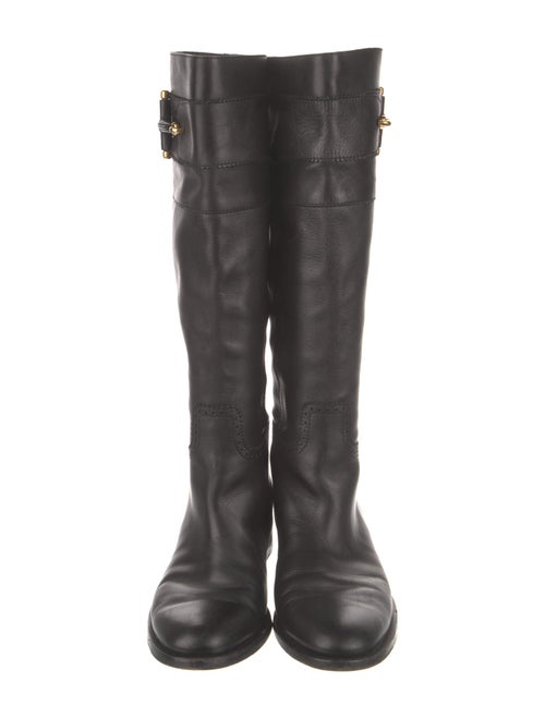 Gucci Hasler Horsebit Accent Leather Riding Boots