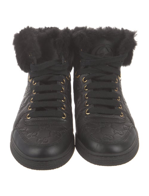 Gucci GG Embossed Leather Wedge Sneakers