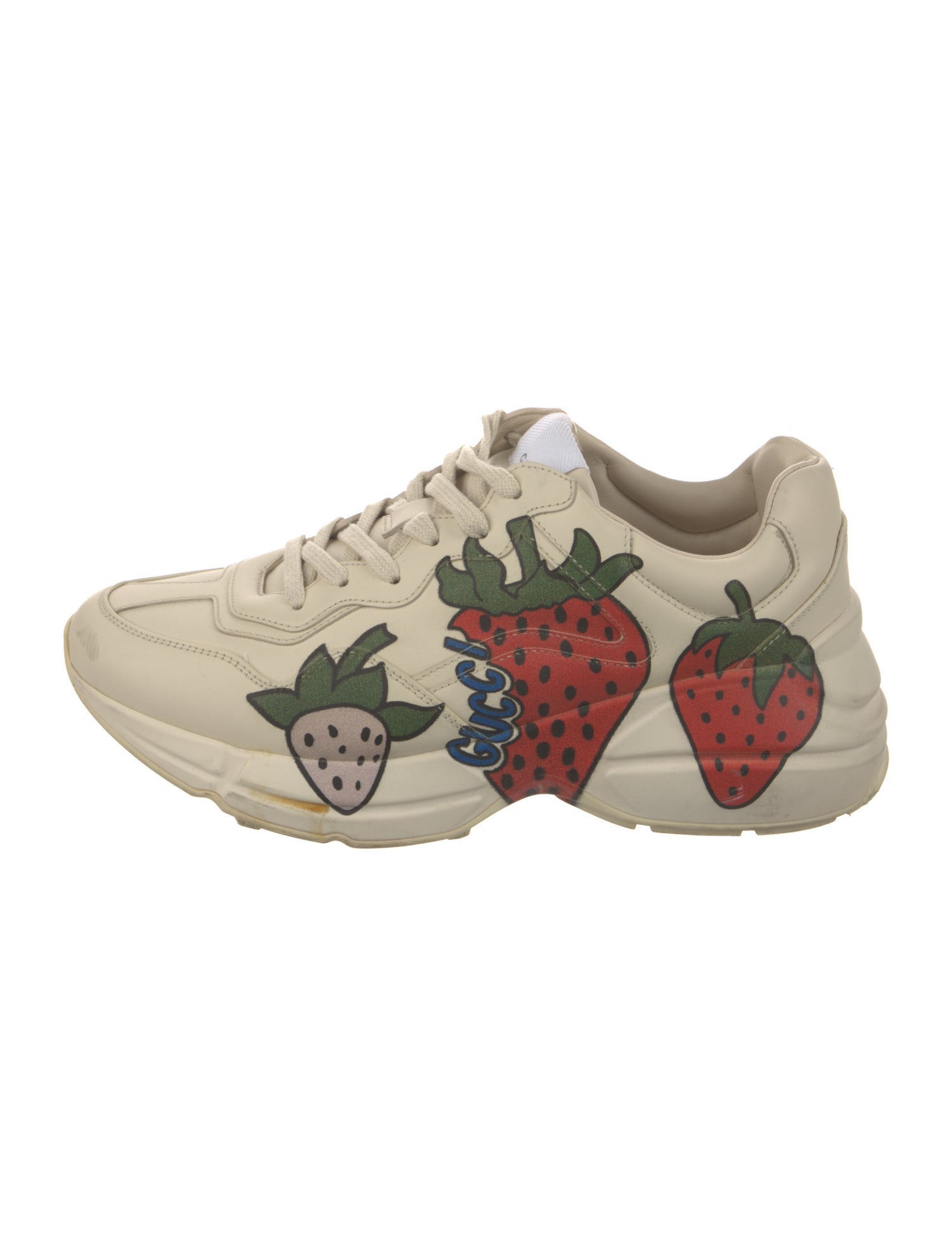 Gucci Leather Graphic Print Chunky Sneakers